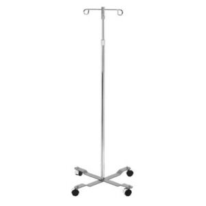 IV Pole, 4 Caster, 2 Hook, Adjustable